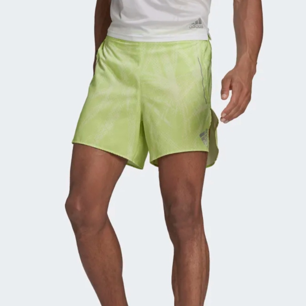 Mens Adidas Break the Norm Lined Running Shorts Green H61161